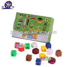 JQ1089 Neue Art Vorschule pädagogische Plastik bunte quadratische Puzzlespiel-Blöcke